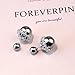 Double Sided Front Back Shell Pearl Beaded Silver Tone Elegant Stud Earrings (Grey Pearl)