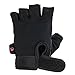 Contraband Pink Label 5057 Classic Weight Lifting Gloves for Women | Workout Gloves for Women w/Leather Palm | Gym Gloves w/Light-Medium Padding | Fingerless Weightlifting Gloves (Black, Medium)