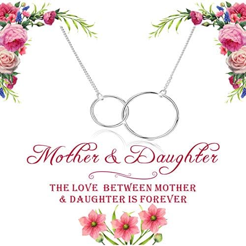 Mother Daughter Necklace - Interlocking Circles Infinity Double Circles, Mom and Daughter Necklace - Mothers Day Jewelry Gifts, Mother’s Day Necklaces Mothers Day Jewelry Birthday Gift