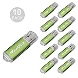 KOOTION 10PCS 1GB USB Flash Drive USB 2.0 Flash Drive 10 Pack Memory Stick Thumb Storage Pen Disk, Green