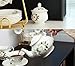 CHENP.HMC Porcelain Tea Set Tea Cup Set 22-Piece Porcelain Ceramic Coffee Tea Gift Sets Cups Saucer Service for 6 Teapot Sugar Bowl Creamer Pitcher and Teaspoons tea pot sets(Camellia)
