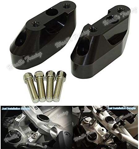 waase Motorcycle Handlebar Rise Up 28mm Movers Back 25mm Bracket Kit For BMW R1200RS R1200 RS 2015 2016 K54 (Black)
