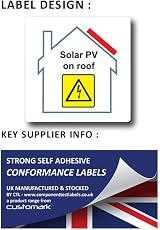 Customark Solar PV on Roof Warning Labels 100mm x 100mm Self Adhesive Pack of 12 view 2