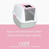 Catit Hooded Cat Pan Pink 57L Litter Box with Carbon Odour Filter view 6