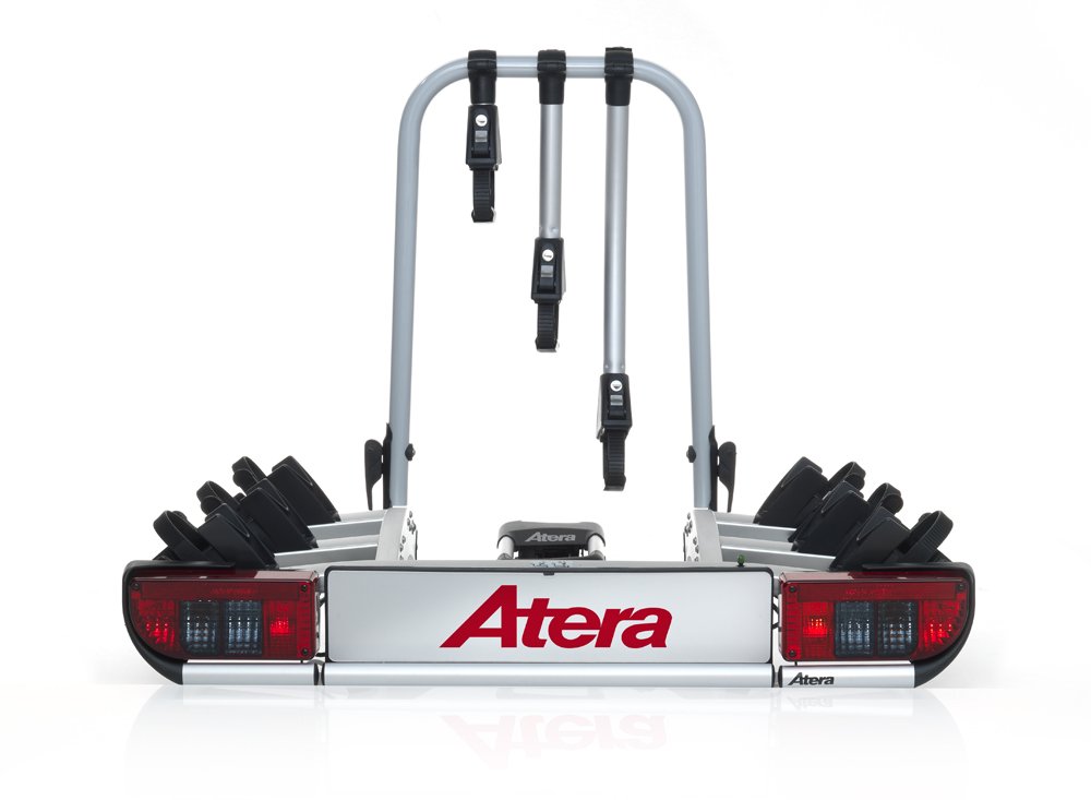 Atera 022601 Car bike carrier Strada DL 3, lightweight car towbar carrier with rear lights - for 3 bikes or e-bikes