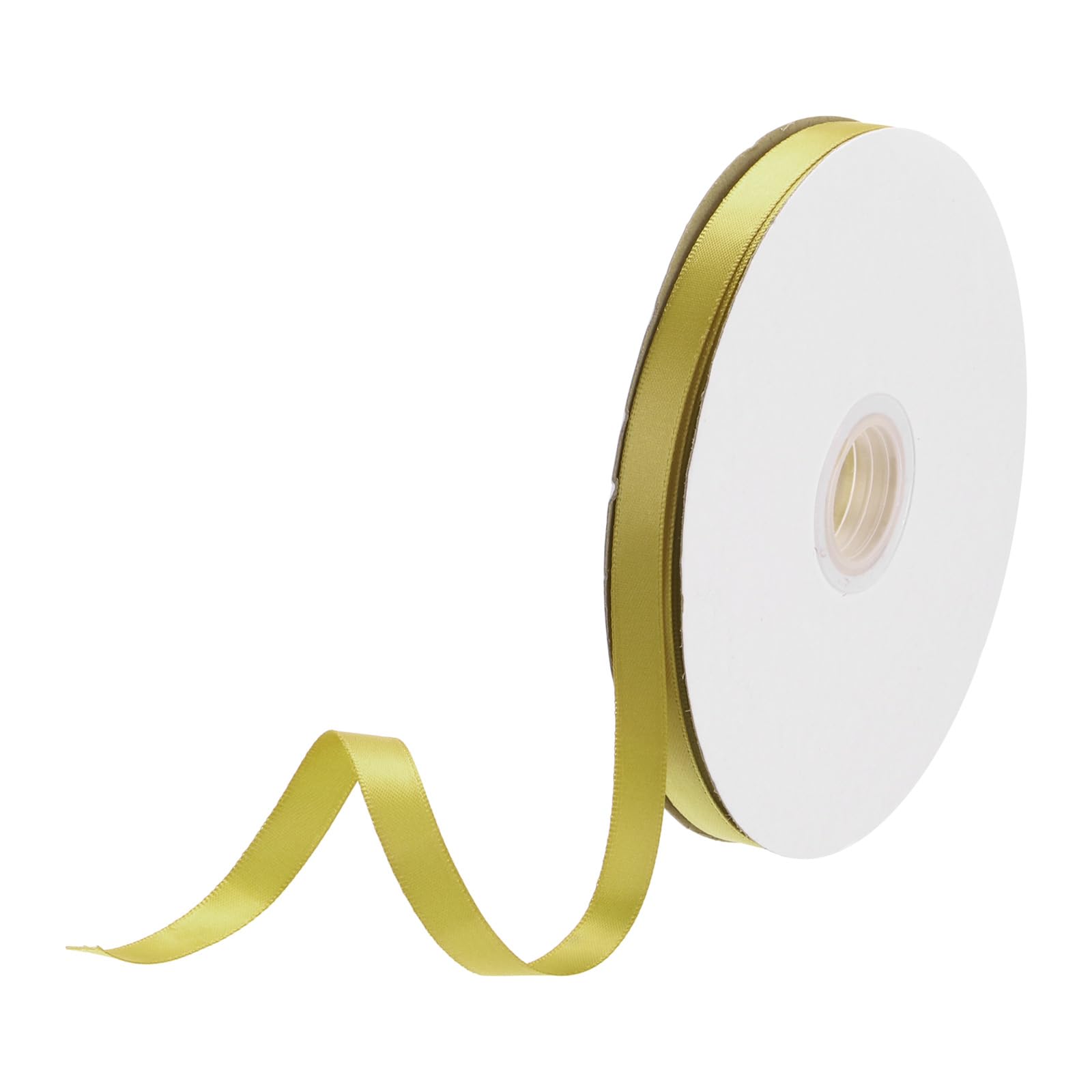 DMiotech 10mm Satin Ribbon 46m/150ft Thin Double Face Fabric Grosgrain Ribbon for Gift Wrapping Floral Hair Flower Bouquet, Gold Yellow