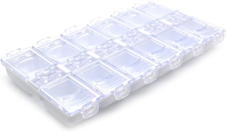 Amazon 12個口 パーツ収納ケース ネイルパーツ ラインストーンやデコパーツ収納にぴったりなサイズ感 ネイルタウン ネイルアートパーツ 通販
