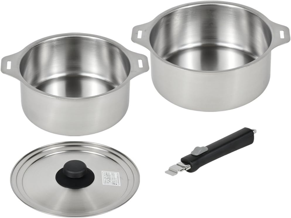Amazon Co Jp 和平フレイズ ステンレス鍋2点セット 燕三 Ih対応 ハンドル着脱式 Em 81 シルバー 2点セット18 cm ホーム キッチン