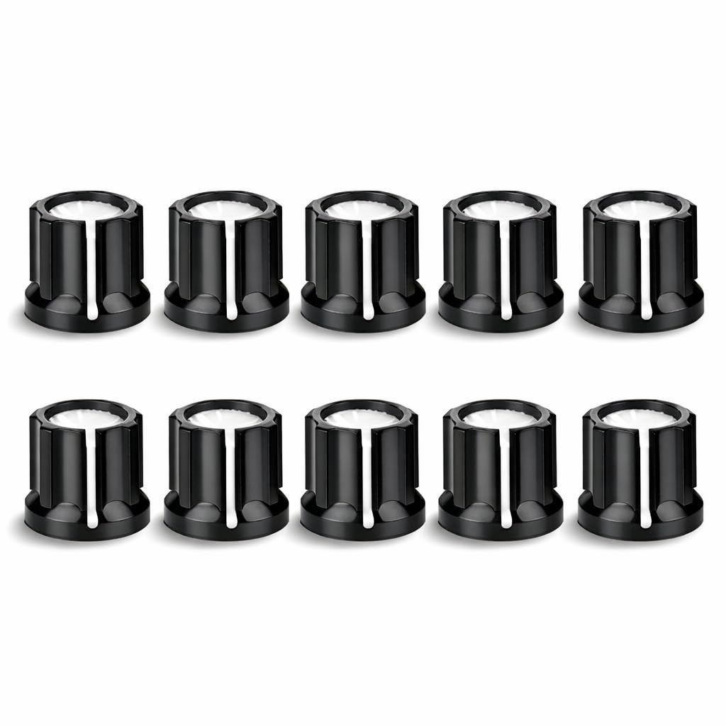 Guitar Volume Tone Knobs, 10Pcs Volume Knob Shaft Hole Tone Speed Control Knob for Electric Guitar Bass String Instrument Part