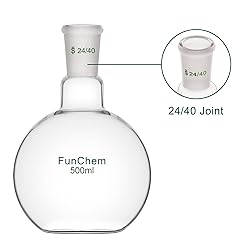 FunChem Single Neck 1 Neck Glass Lab Flat Bottom