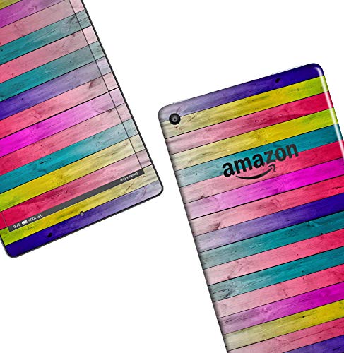 Wood Pattern Design Skinz Premium Full-Body Cover Wrap Decal Skin-Kit for The Kindle Fire HD 7 (Skin Only) - Vibrant Neon Colored Wood Strips