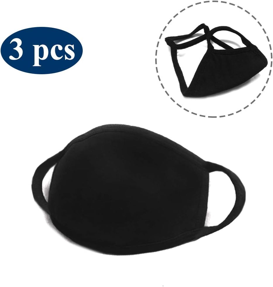 GOBEAUTY Mouth Mask Cotton Face Mask Reusable Dust Mask Anti Air Pollution Anti-smog Breathable and Washable Black for Outdoor