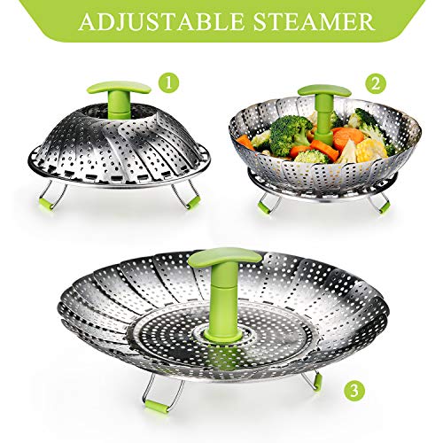 Accessories for Instant Pot - Pressure Cooker Accessories with Steamer Basket,Eggshell Cutter,Egg Rack,Egg Bites Mold,Non-Stick Springform Pan,Tong,Silicone Mini Mitts,Fits to 6,8 Qt Instant Pot