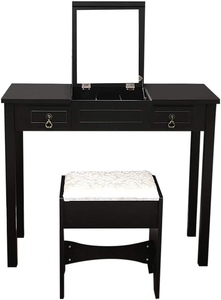 Industrial Electrical Dacorda Vanity Set Black 3 Removable Organizers Delivered In 3 5 Days Solid Wood Legs Cushioned Stool 2 Drawers With Flip Top Mirror Us Warehouse Easy To Assemble Black White 90x40x75cm Wiring