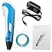 ELEGIANT Intelligent 3D Printing Pen, 3D Drawing Model Making Arts & Crafts Drawing, Stimulate Children' Creativity, Improve Spatial Thinking Ability, with ABS Fibrous Material and Power Supply