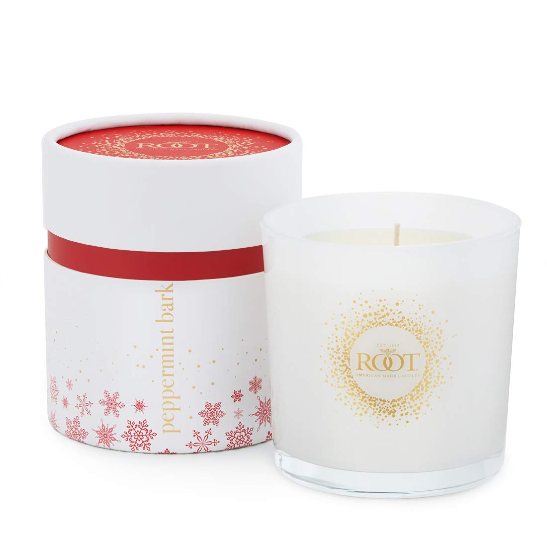 Root Candles White Christmas Candle, 13Ounce, Peppermint