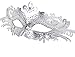 Masquerade Mask Shiny Metal Rhinestone Venetian Pretty Party Evening Prom Mask (Silver Gray)