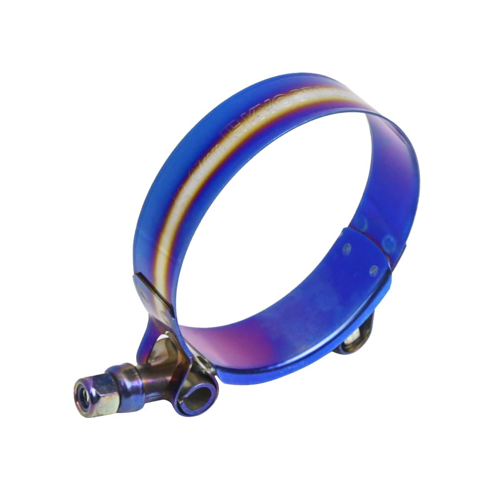 Kyostar 2.25" T-Bolt Hose Clamp Adjustable Stainless Steel Titanium Blue Clamp Diameter Ranger for 2.25 inch（59-67mm）