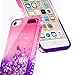 iPod Touch 7 Case, iPod Touch 5/6 Case with Premium HD Screen Protector for Girls, NageBee Glitter Sparkle Liquid Floating Durable Clear Cute Case for iPod Touch 7th/6th/5th Generation -Pink/Purple