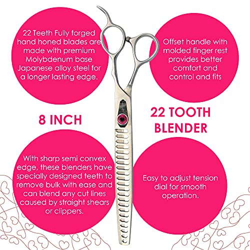 Kenchii Dog Grooming Scissors | 22 Tooth Blender Dog Grooming Shears | Thinning Shears For All Dog Breeds | Pet Hair… - Image 4