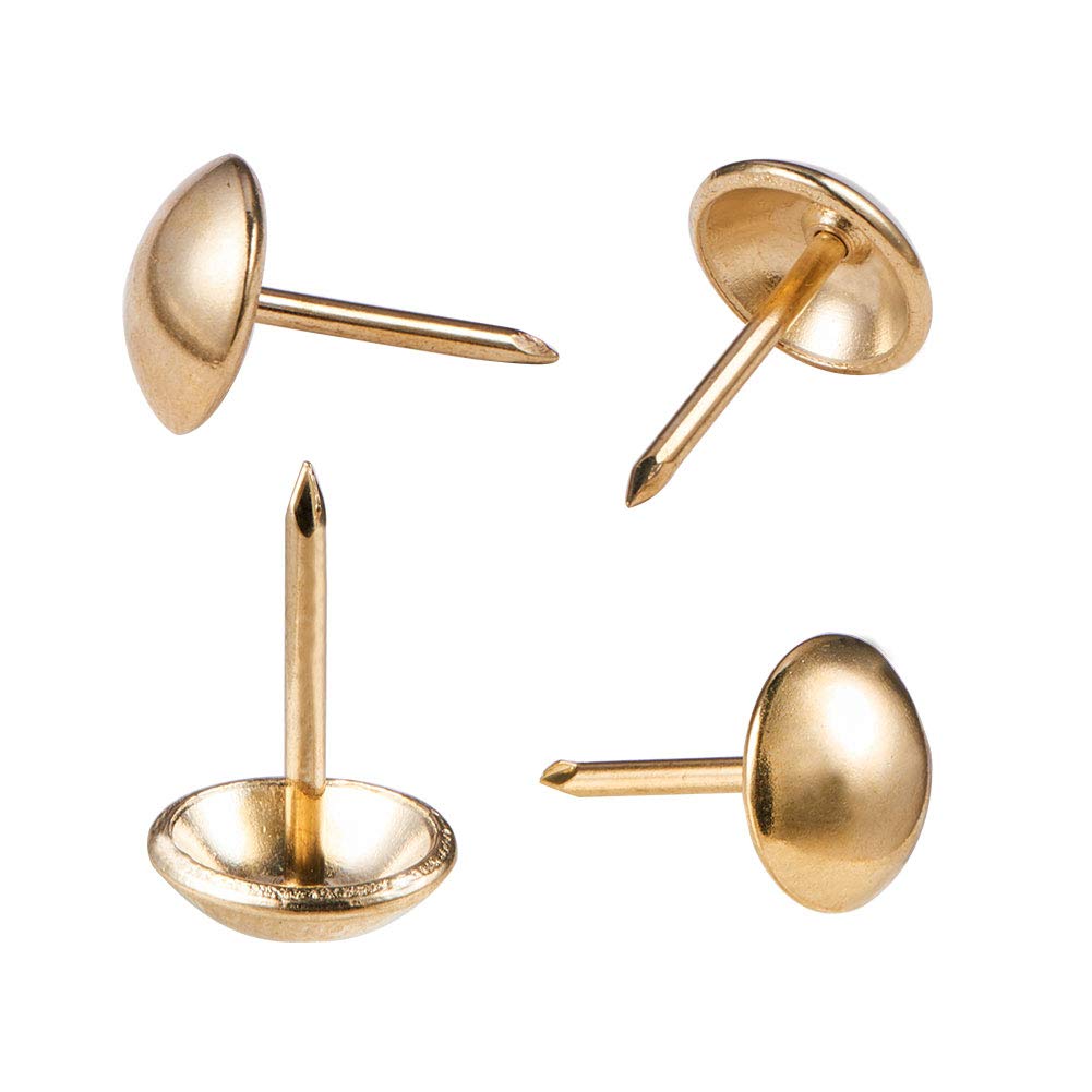 INCREWAY 200pcs Upholstery Tacks Decorative Furniture Nails Push Pins Nailhead，Gold Color