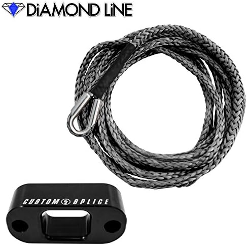 Custom Splice Pullzall Synthetic Winch Rope Conversion Kit. (Charcoal Rope with Black Fairlead)