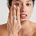 KAVANI Silver Cubic Zirconia Ring CZ V Ring Open Adjustable Heart Princess Ring for Women