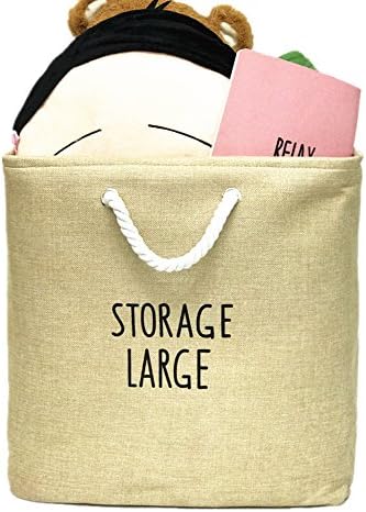 Laundry Baskets with Two Handles-Storage Bin for Kids Toys,Laundry Clothing,Books(16.3"length13.8width"16.3height)(JUTE)