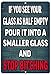 Rogue River Tactical Funny Beer Alcohol Sign Metal Tin Home Bar Kitchen Glass Half Empty
