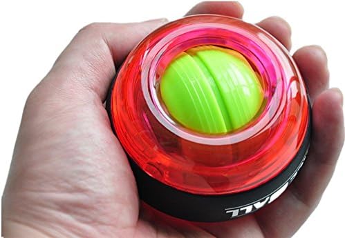 Wrist Ball Gyroscope Strengthener LED Power Ball New Wrist Gyroscope Wrist Strengthener Power Force Ball Arm (Red)