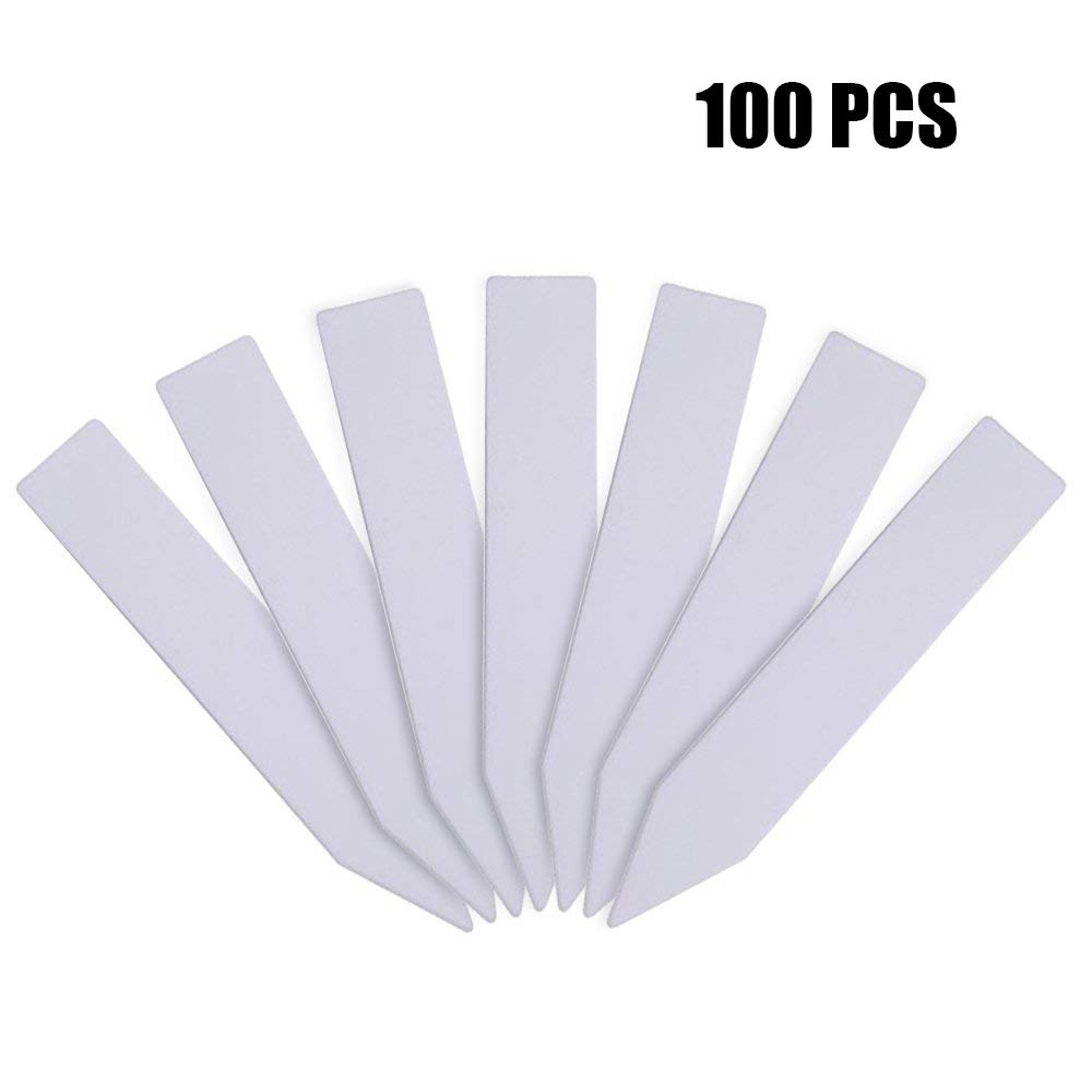 KINGLAKE Plant Labels for Outdoor Plants,100Pcs Thick Plant Markers 4 Inch Plastic White Garden Labels for Seed Seedling Herb Vegetables