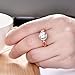 GULICX Jewelry Rose-Gold Base CZ Round White StoneWomen Gorgeous Ring Size 9