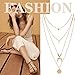 Luxcastle Coin Moon Multilayer Necklace Fashion Women Sequins Pendant Necklace Long Chain