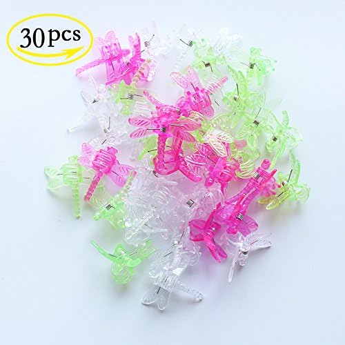 YEJI 30pcs Colorful Dragonfly Orchid Clips, Garden Support Plant Clips Flower Clips for beautiful hair clip or garden plant clips