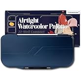 Transon Watercolor Palette Folding with Lid 18wells 2 Mixing Areas and 1 Large Mixing Tray Also for Gouache Acrylic Paint Pal