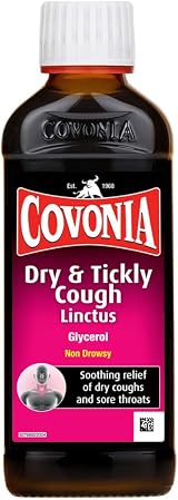 Covonia Dry & Tickly Cough Linctus 150ml Non Drowsy Sore Throat Relief
