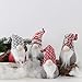 EDLDECCO Christmas Gnome Pack of 4 Plush Yule Santa Nisse Figurine Plush Swedish Nordic Tomte Scandinavian Elf X'Mas Holiday Party Home Decor Ornaments (Grey, 4)