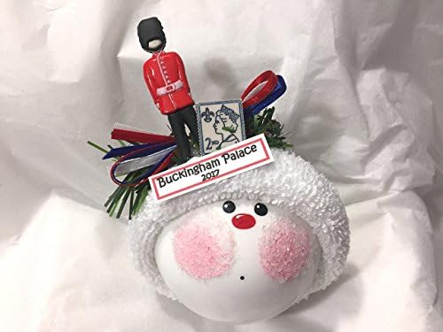 SALE England Souvenir Ornament Queen's Guard Stamp Christmas Hand Painted Hand Made Personalized and Themed by Townsend Custom Gifts Buckingham Palace (F) 507 BR