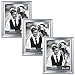 Icona Bay 8x10 Picture Frames (Silver, 3 Pack), Contemporary Photo Frames 8 x 10, Wall Mount or Table Top, Elegante Collection