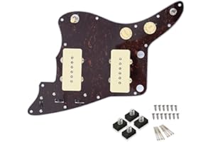 DOMOFA Loaded Guitar Pickguard Prewired Wiring Harness for Jazzmaster Electric Guitar with JM Pickups (Tortoise Shell)
