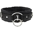 Leather choker Collar with Lock Adjustable Size for women