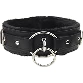 Kiheony Leather choker Collar with Lock Adjustable Size for women
