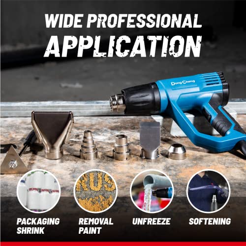 DongCheng 2000 W Heißluftpistolen 50-600 ℃ Variable Temperatureinstellungen,schnelle Erwärmung Heißluftpistole,9 Zubehörteilen zum Entfernen von Farbe, Schrumpffolie, Vinylfolie,DQB04-2000 (EA-03)