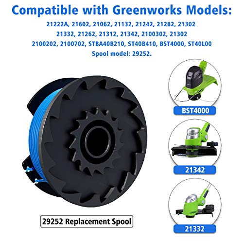 X Home 6 Pack Trimmer Replacement Spools Compatible with Greenworks