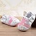 PAMBO Newborn Baby Girl Slip-On Walking Shoes Breathable Soft Soled(4-10M) White