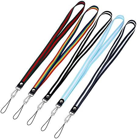 Neck Lanyards Straps 5pcs for Phone USB Drives Keys ID Name Tag Badge Holders Assorted Colors 19 Inch Length