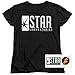PopFunk Classic Flash Superhero Star Labs Womens Premium Cotton Short Sleeve Graphic T-Shirt & Stickers (Medium) Black