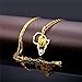 U7 Africa Map Pendant With Lion 18K Gold Plated Flat Chain Women Men Necklace
