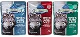 Blue Buffalo Wilderness Grain Free Trail Toppers Wild Cuts Natural Food For Dogs 3 Flavor Variety 6 Pouch Bundle: (2) Blue Wild Cuts Trail Toppers Chunky Duck Bites In Hearty Gravy, (2) Blue Wild Cuts Trail Toppers Chunky Salmon Bites In Hearty Gravy, and (2) Blue Wild Cuts Trail Toppers Chunky Chicken Bites In Hearty Gravy, 3 Oz. Ea. (6 Pouches Total)