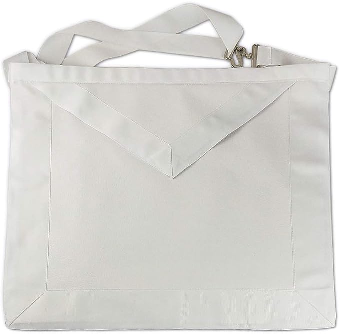 BQuen Masonic Apron Synthetic Leather White Mason Apron